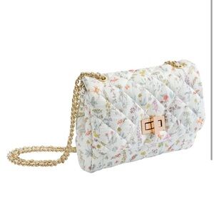 Milledeux Floral Quilted Shoulder Bag with Gold Chain
